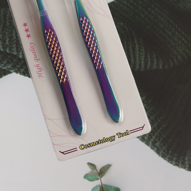 Popular products 2pcs eyebrow tweezers makeup tool set