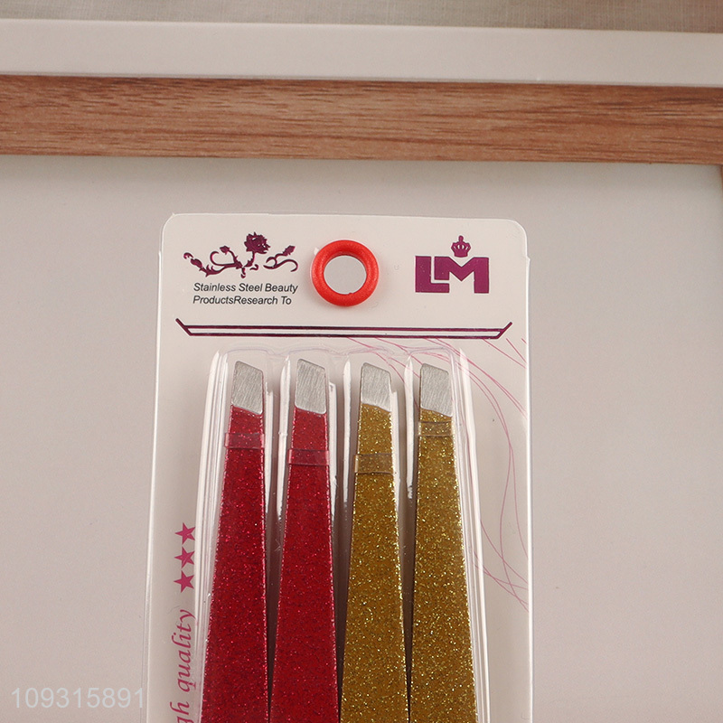 Top sale 4pcs eyebrow tweezers for makeup tool