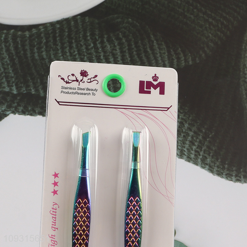 Popular products 2pcs eyebrow tweezers makeup tool set