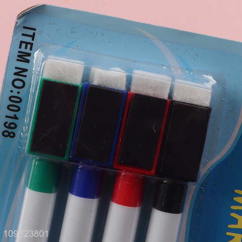 Hot selling 4pcs school office erasable whiteboard marker