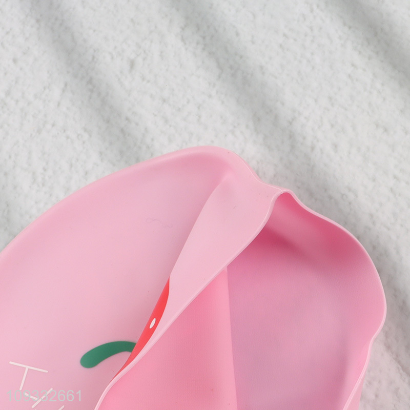 Good selling strawberry pink silicone swimming cap