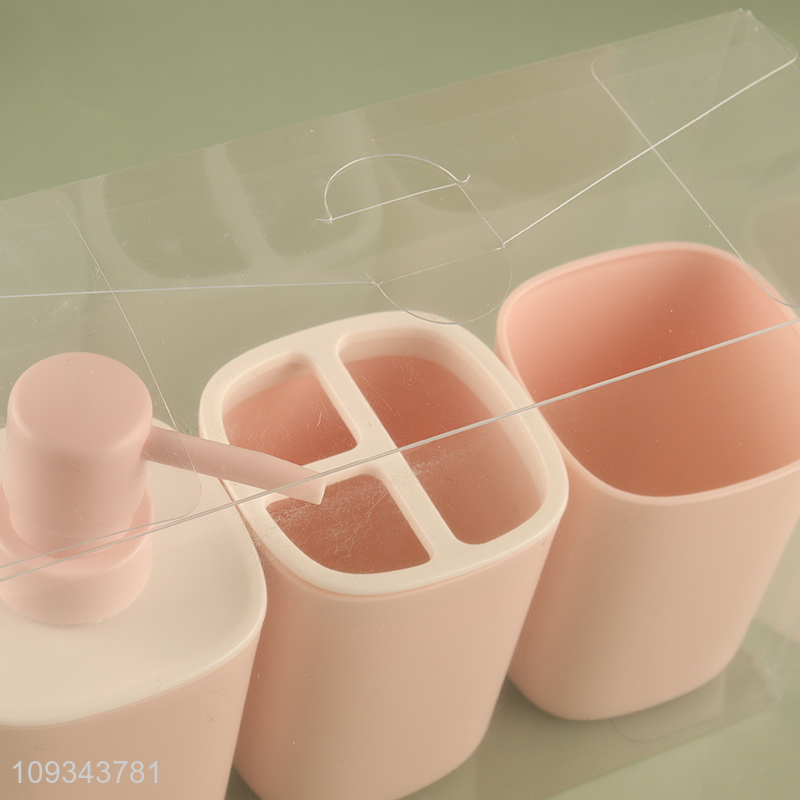 Good price liquid soap bottle toothbrush cup set