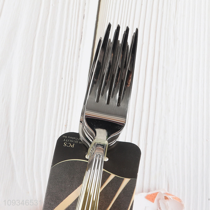 Factory price 6pcs golden stainless steel cutlery fork