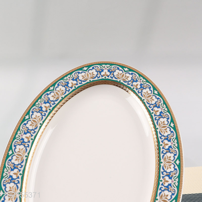 New arrival 10-inch oval fish plate ceramic tableware