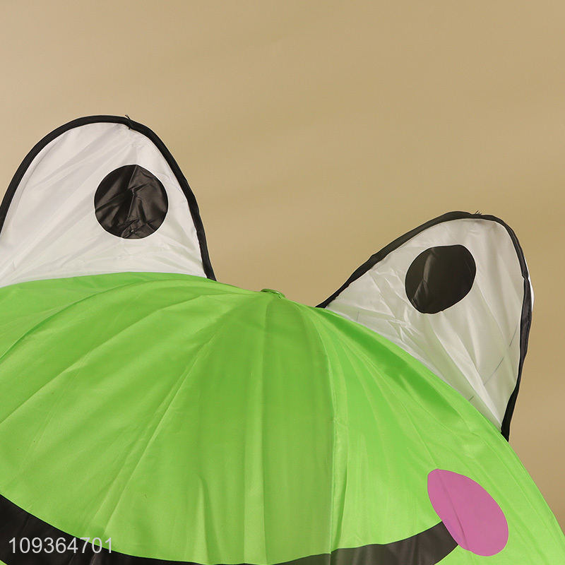 China factory green cartoon frog children umbrella