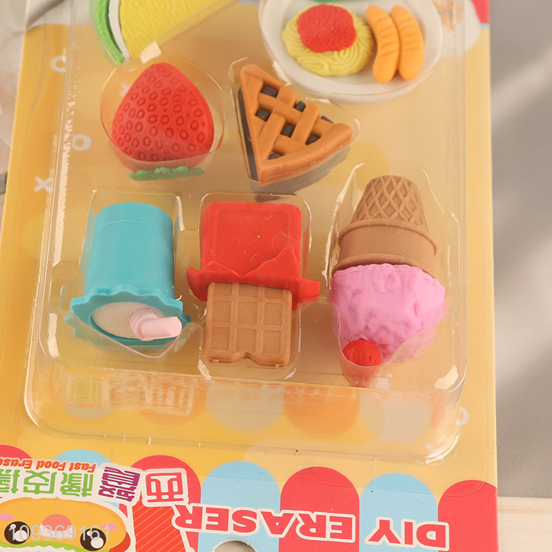 Top selling dessert series stationery eraser set for kids