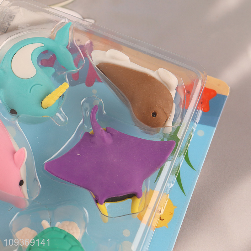 New arrival  sea animal series diy stationery eraser set