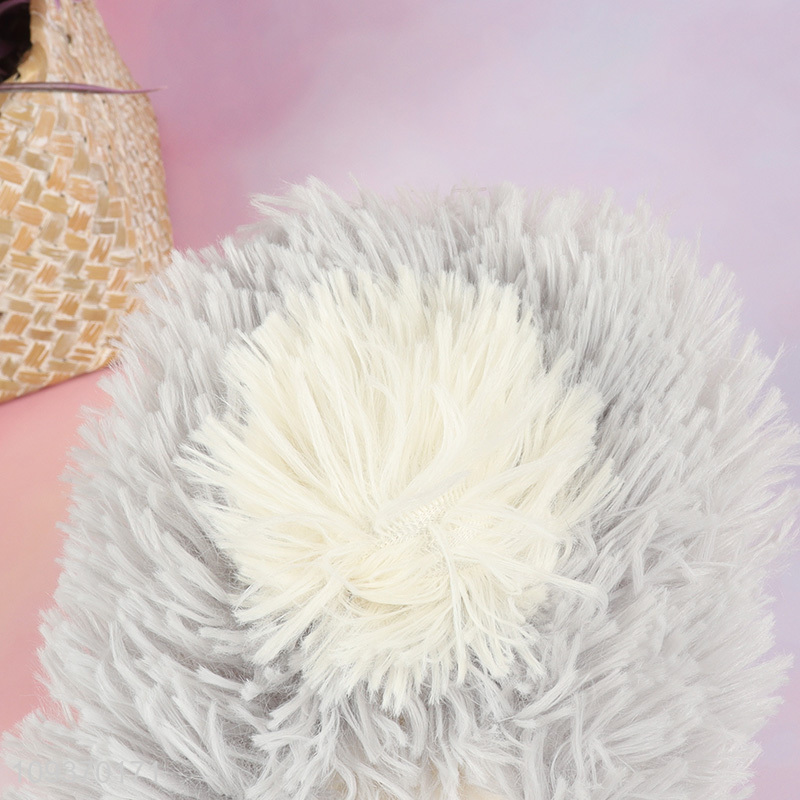Factory price plush warm non-slip home floor slippers