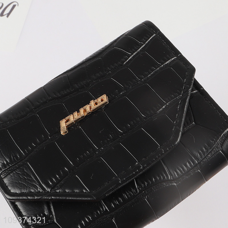China supplier black fashion ladies leather wallet