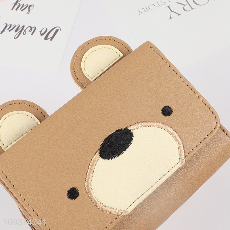 Low price cartoon bear waterproof leather wallet