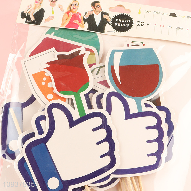 Low price 12pcs paper party photo booth props
