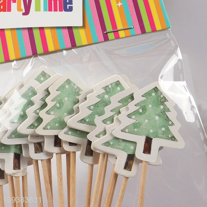 Online wholesale Christmas tree cupcake topper cake topper