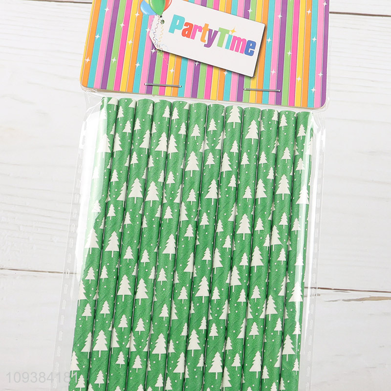 China wholesale Christmas disposable straw paper straw