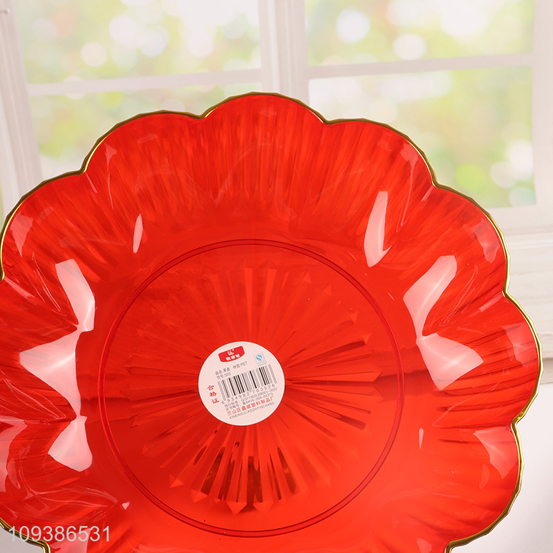 China wholesale plastic flower shape fruits plate