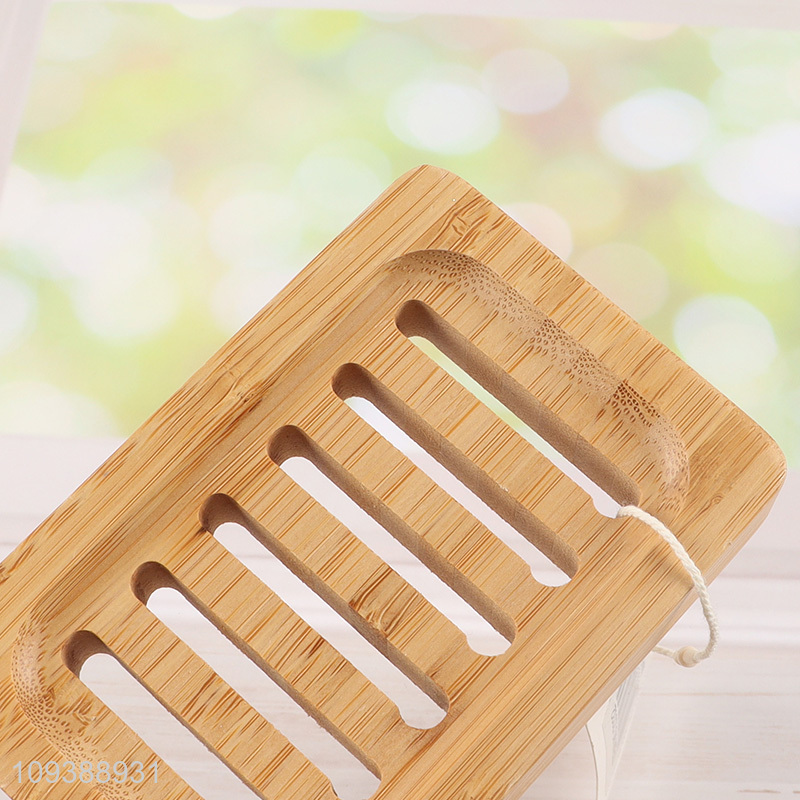China wholesale bamboo soap holder for bathroom accessories