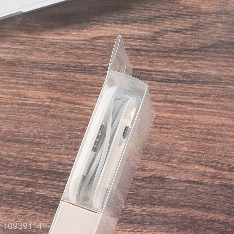 Good quality white wired earphones earbuds with microphone