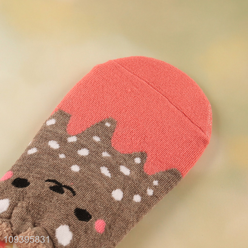 Best sale adorable cartoon animal soft polyester liner socks