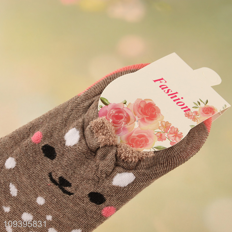 Best sale adorable cartoon animal soft polyester liner socks