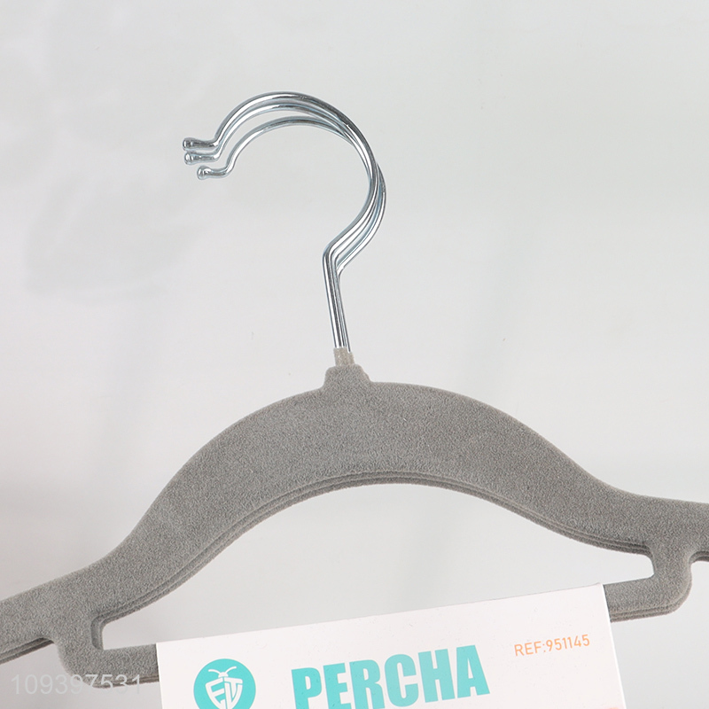 New arrival  3pcs flocked clothes hangers for sale