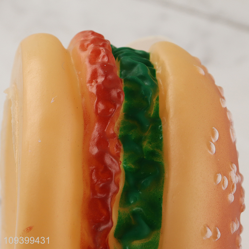 Top selling pet round hamburger squeaky toy