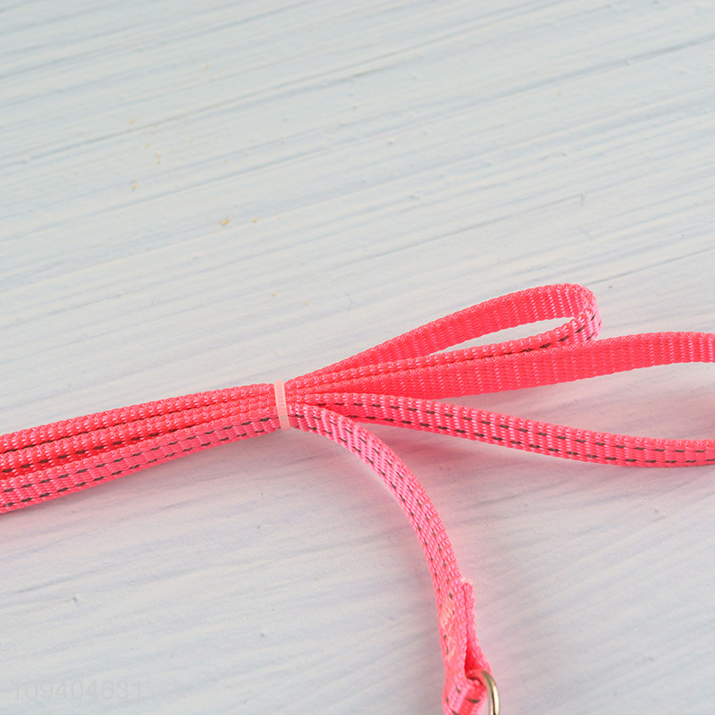 New style pink adjustable dog harness and leash set