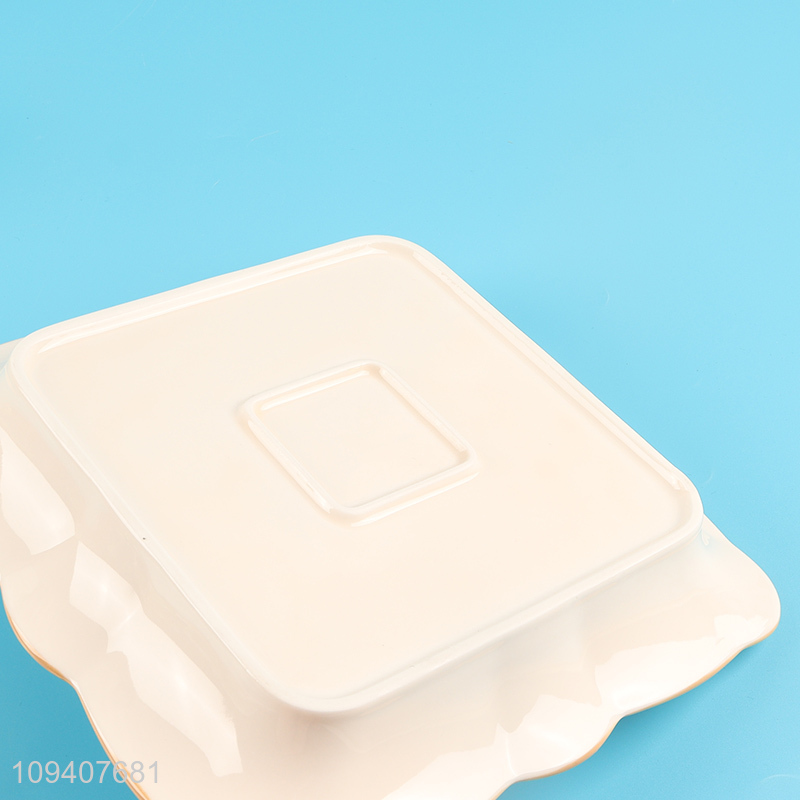 Good quality square ceramic tableware plate for sale