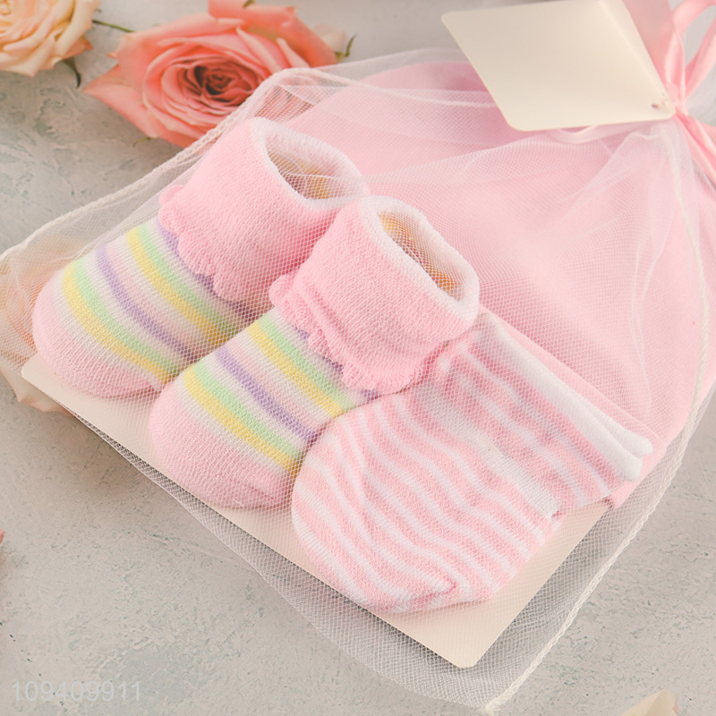 New product soft baby hat socks set in pastel color