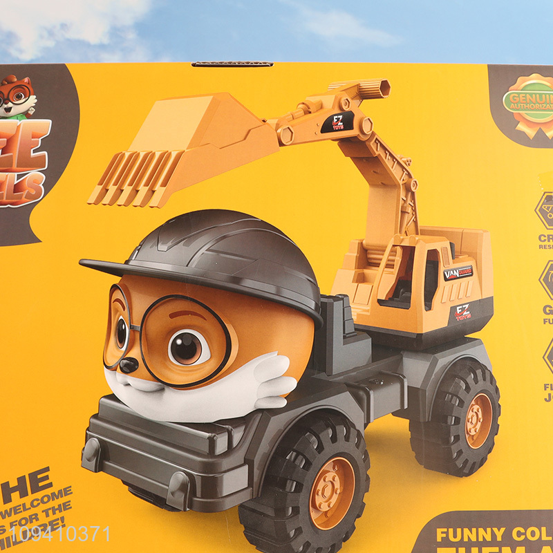 Top products cartoon excavator truck toy for kids