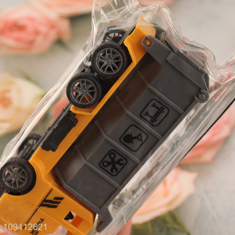 Latest products plastic pull back engineering vehicle toys