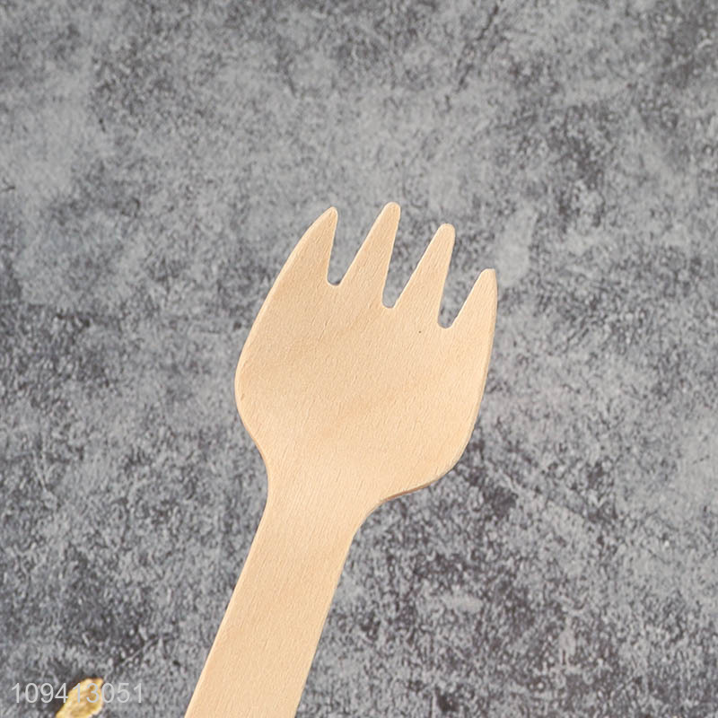 Best quality wooden disposable fruit dessert fork