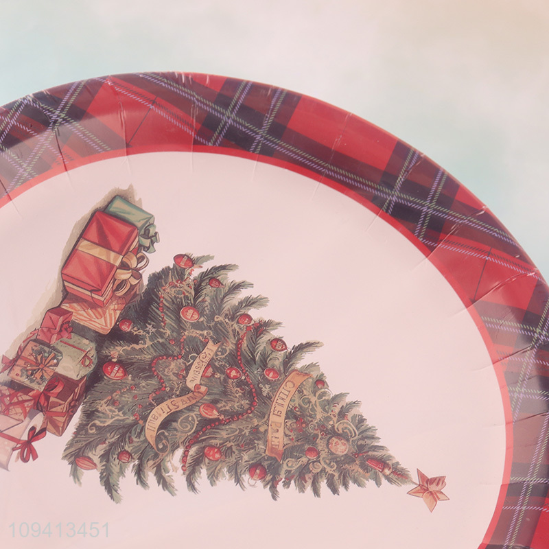 New arrival round Christmas disposable paper plate
