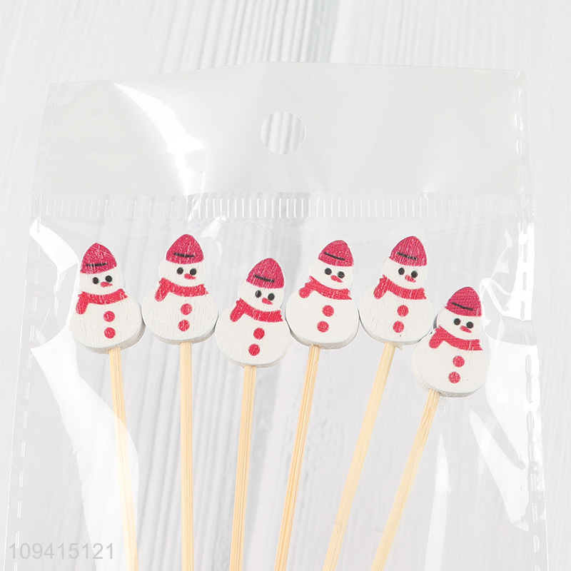 China wholesale snowman fruit picks cake topper