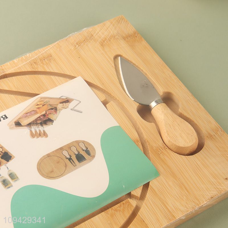 Good sale bamboo cheese board set with cheese knives