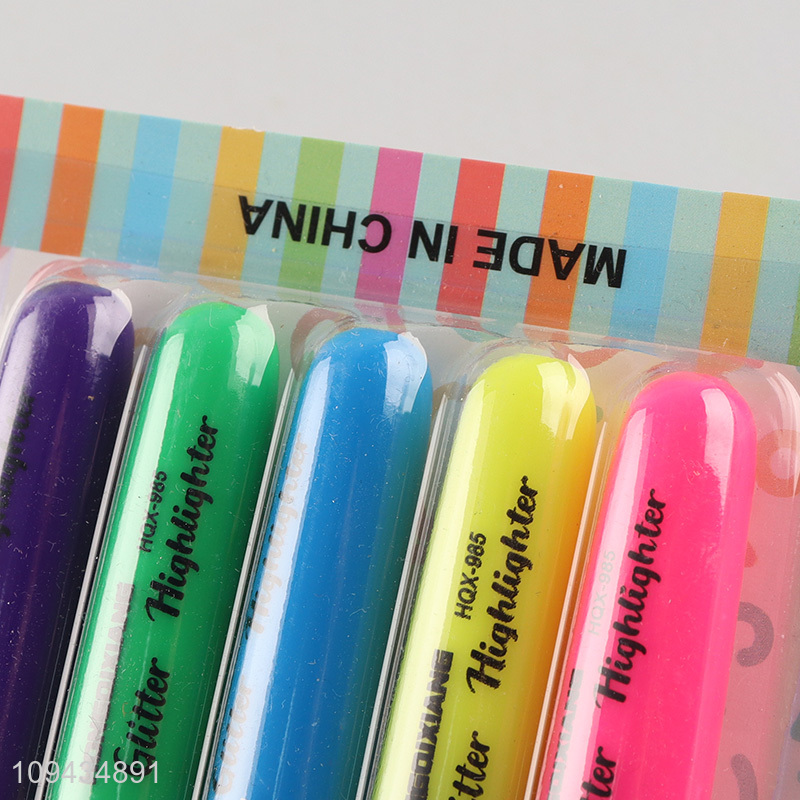 Hot products 5pcs non-toxic highlighter pen set for stationery