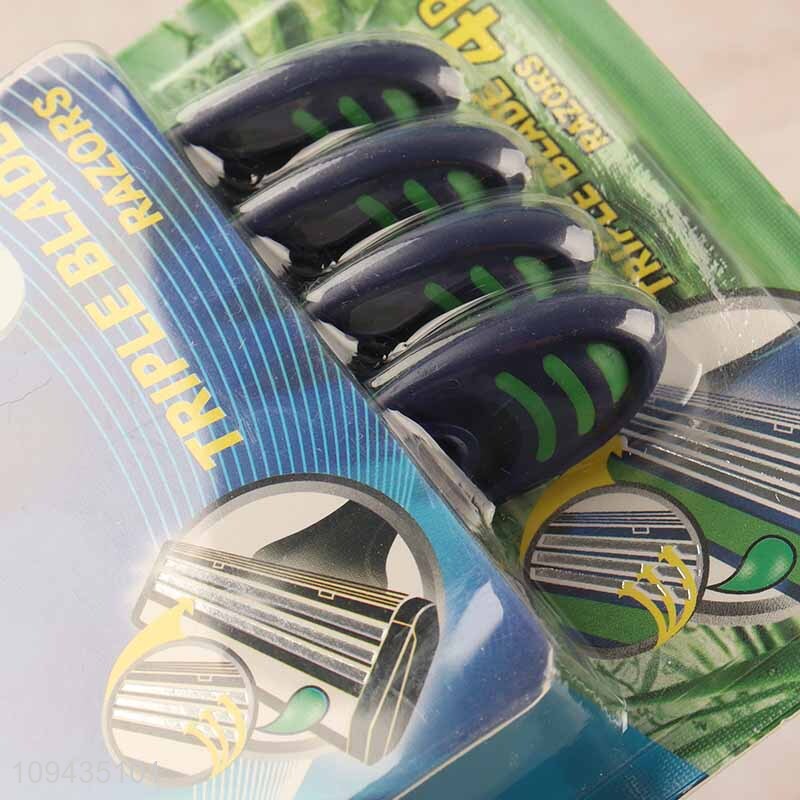 Hot Selling 4 Pieces Triple Blade Razor For Man