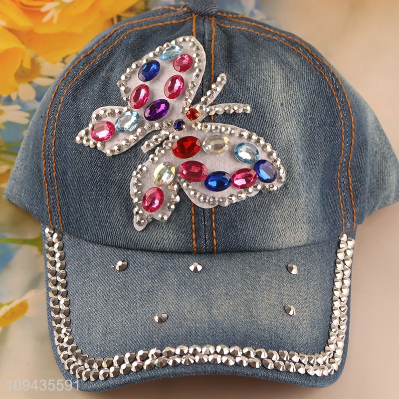 Best selling butterfly fashion peaked cap peaked hat