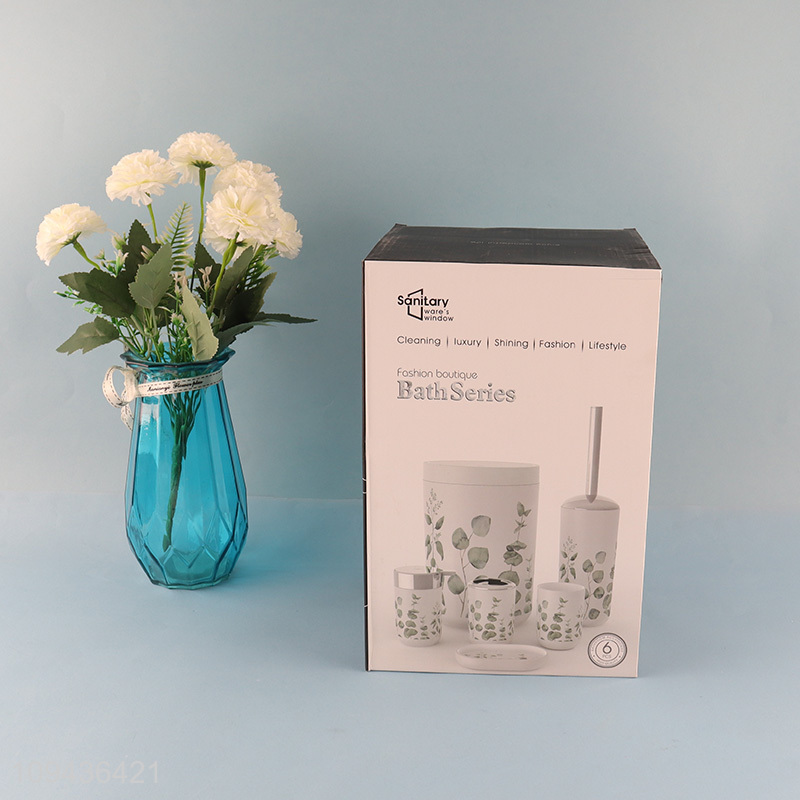New product 6pcs bathroom set soap box toothbrush holder set