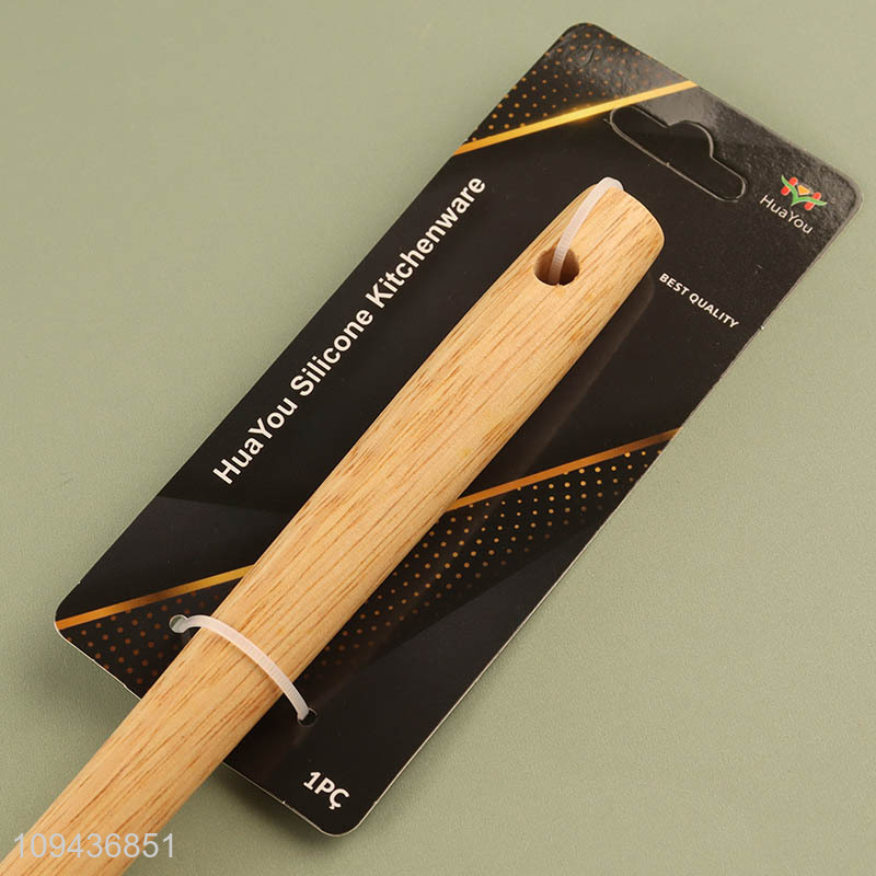 Wholesale wooden handle silicone oil brush for kitchen