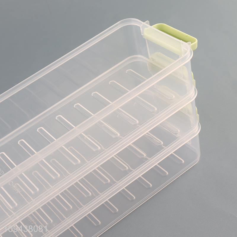 Refrigerator Organizer 3-Tier Dumpling Box Freezer Tray