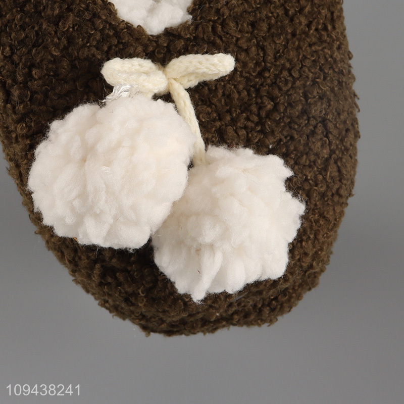 Low price winter warm polyester home floor slippers