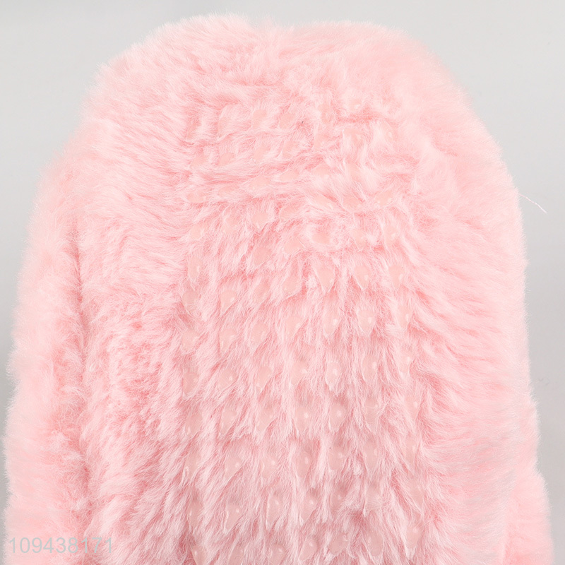 China products pink plush home slippers for girls