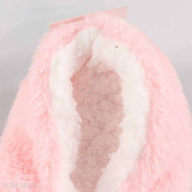 China products pink plush home slippers for girls
