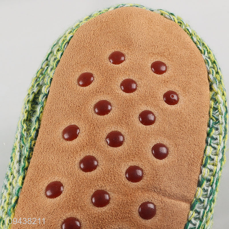 Low price winter warm polyester home floor slippers