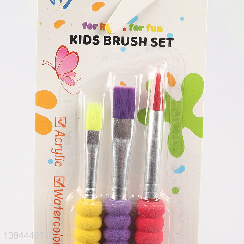 Factory price 3pcs kids artist painting brush set