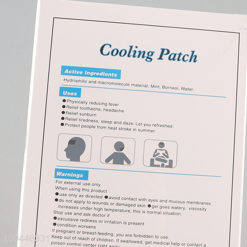 Factory price 6pcs daily use cooling patch