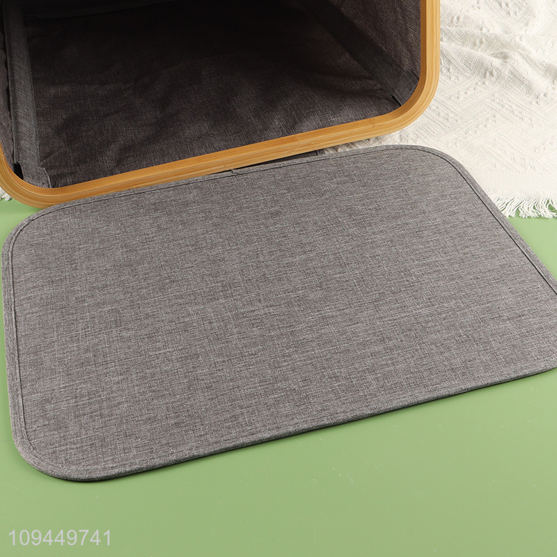 Hot selling grey polyester storage basket with lid