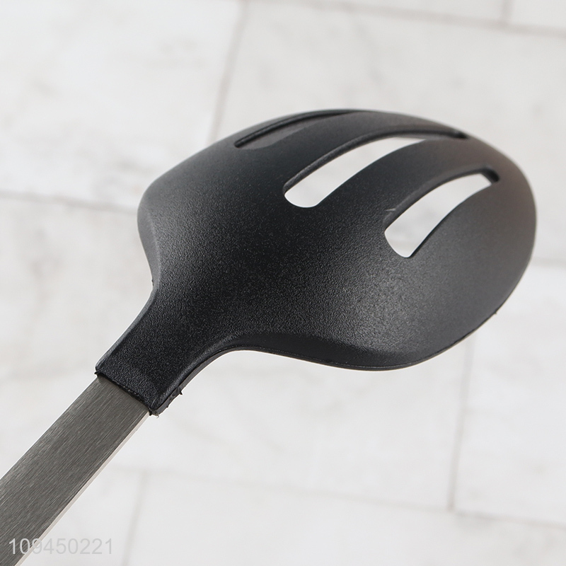 Hot products black nylon long slotted spoon