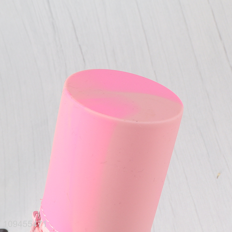 Hot selling pink bear students silicone pencil bag
