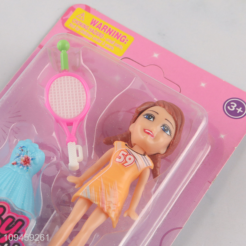 New style 3.5 inch tennis themed dress up doll