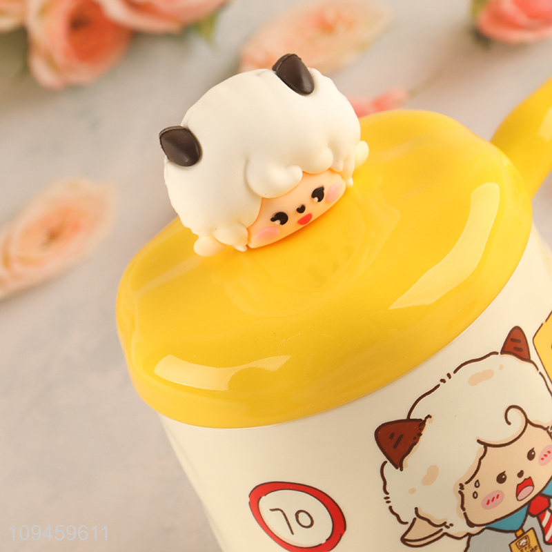 New product cute ceramic water cup with handle
